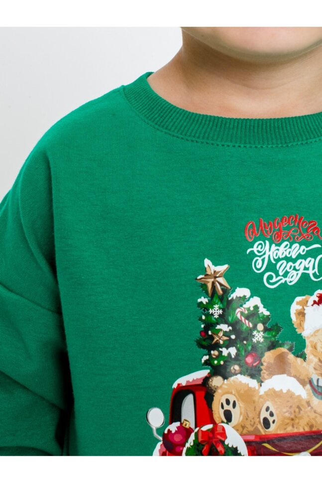 Детский свитшот для мальчика Праздник зелёный