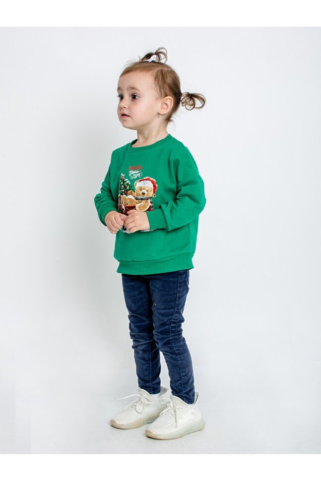 Детский свитшот для мальчика Праздник зелёный