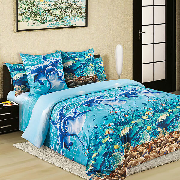 КПБ Дельфины бязь сем.