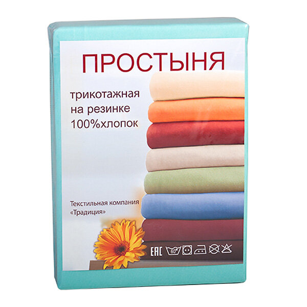 Простыня на резинке Ментол традиция, трикотаж