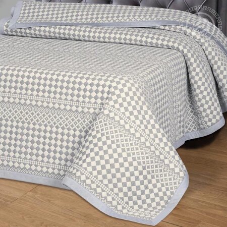 Покрывало Лагуна серая, жаккард