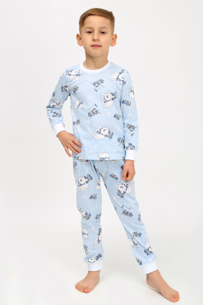 Пижама с брюками для девочки Эльф голубой