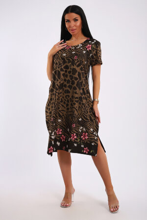 Платье женское ЕПЛ-1049 коричневый