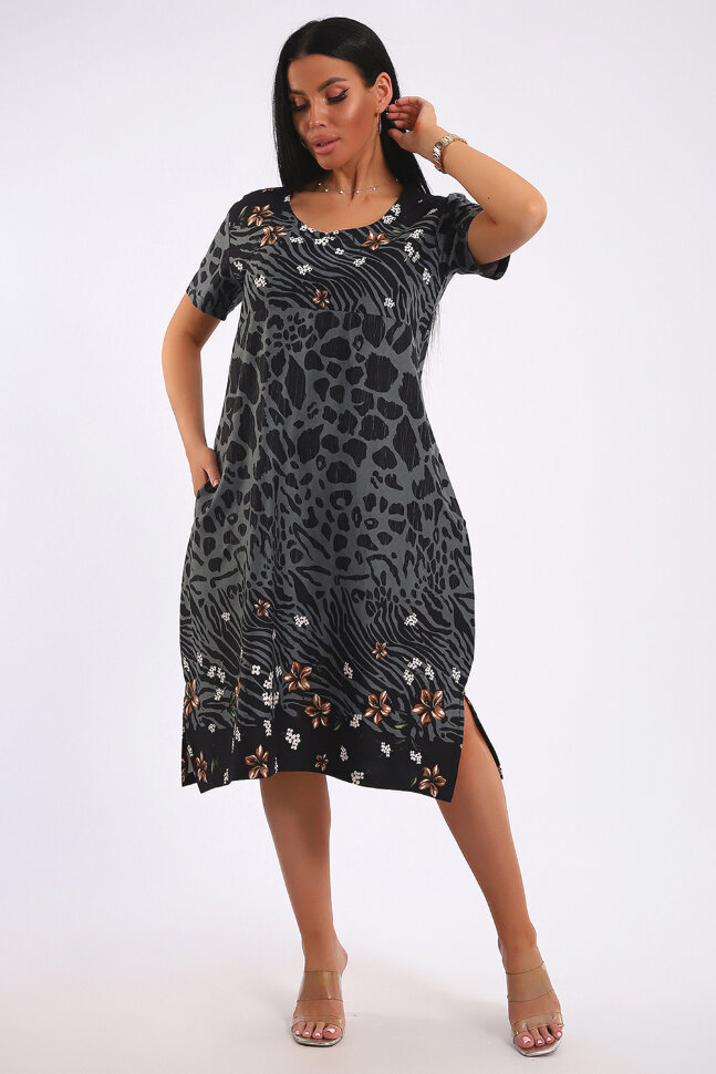 Платье женское ЕПЛ-1049 антрацит