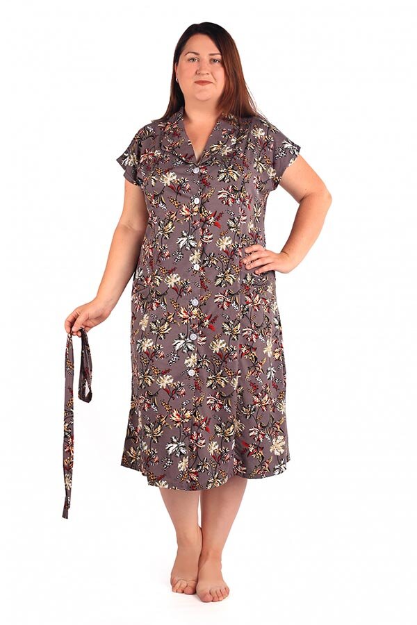 Халат Абстракция красный цветок К-23 последний размер (50)