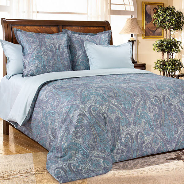 КПБ Кашмир бирюзовый сатин 2 сп. c европр.